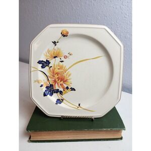 1980-1984 Mikasa Majestic F005 Salad Plate, Orange and‎ Blue, Square Shape